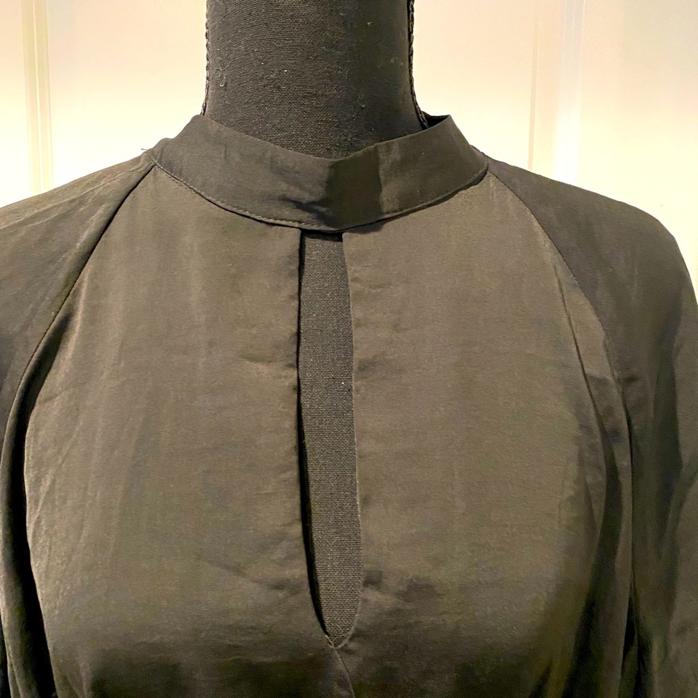 Black Blouse with tie belt